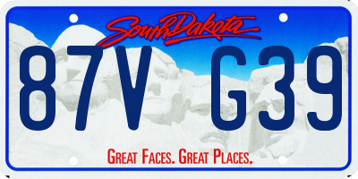 SD license plate 87VG39