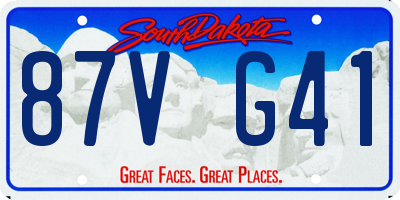 SD license plate 87VG41