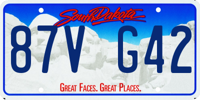 SD license plate 87VG42