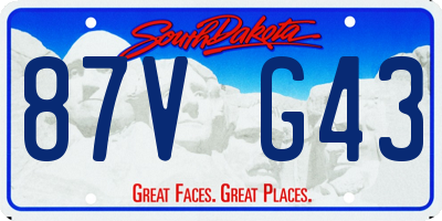 SD license plate 87VG43