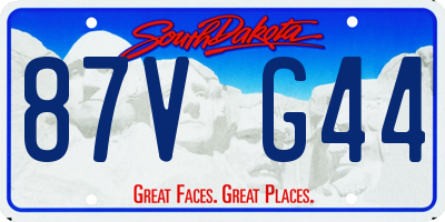 SD license plate 87VG44