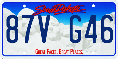 SD license plate 87VG46