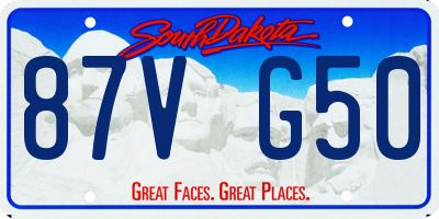 SD license plate 87VG50