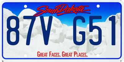 SD license plate 87VG51