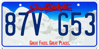 SD license plate 87VG53