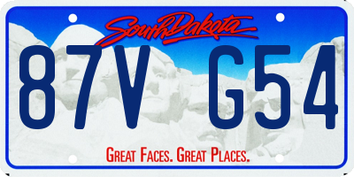 SD license plate 87VG54