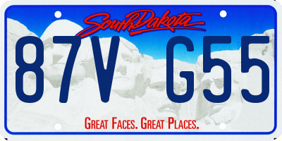 SD license plate 87VG55