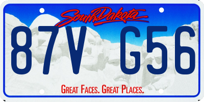 SD license plate 87VG56