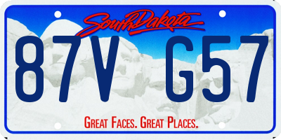 SD license plate 87VG57