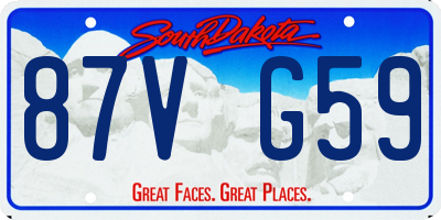 SD license plate 87VG59