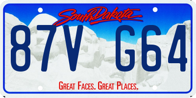 SD license plate 87VG64