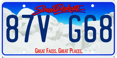 SD license plate 87VG68