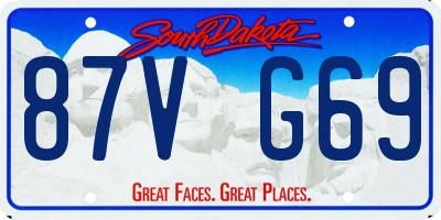 SD license plate 87VG69