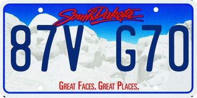 SD license plate 87VG70