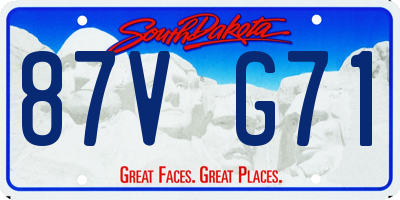 SD license plate 87VG71