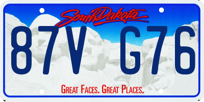 SD license plate 87VG76