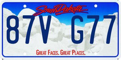 SD license plate 87VG77
