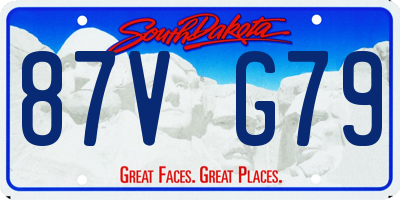SD license plate 87VG79