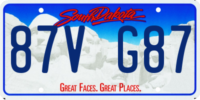 SD license plate 87VG87