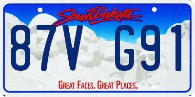 SD license plate 87VG91