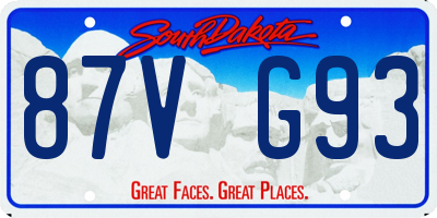 SD license plate 87VG93