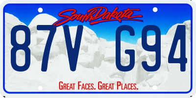 SD license plate 87VG94