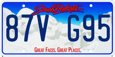 SD license plate 87VG95