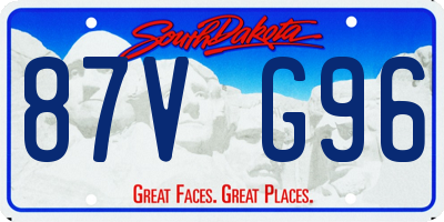 SD license plate 87VG96