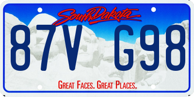 SD license plate 87VG98