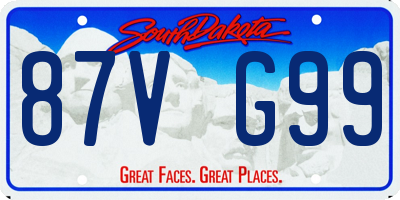 SD license plate 87VG99