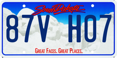 SD license plate 87VH07
