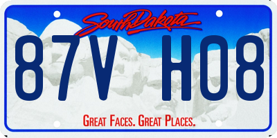 SD license plate 87VH08