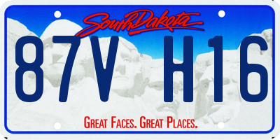 SD license plate 87VH16