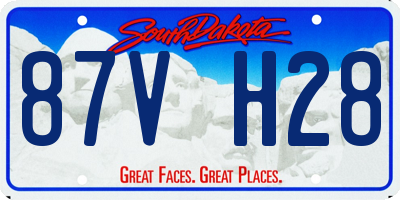 SD license plate 87VH28