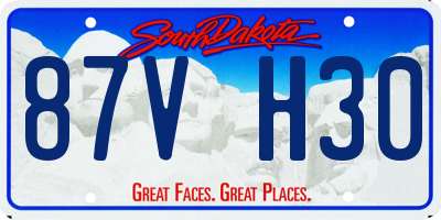 SD license plate 87VH30
