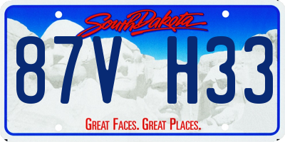 SD license plate 87VH33
