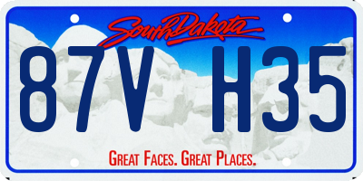 SD license plate 87VH35