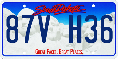 SD license plate 87VH36