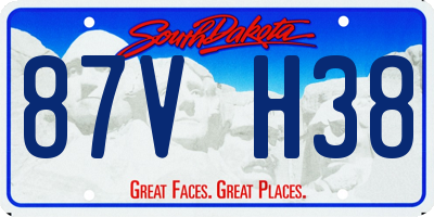 SD license plate 87VH38