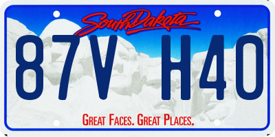 SD license plate 87VH40