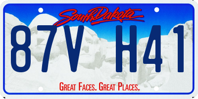 SD license plate 87VH41