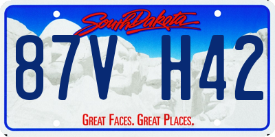 SD license plate 87VH42