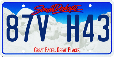 SD license plate 87VH43