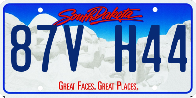 SD license plate 87VH44