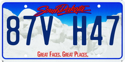 SD license plate 87VH47