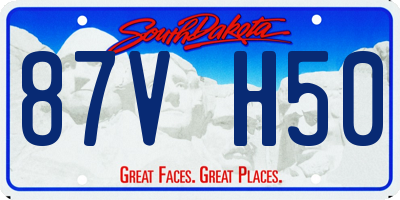 SD license plate 87VH50