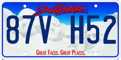 SD license plate 87VH52