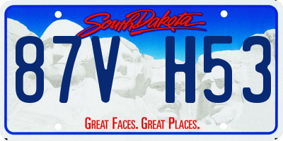 SD license plate 87VH53