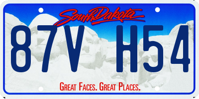 SD license plate 87VH54