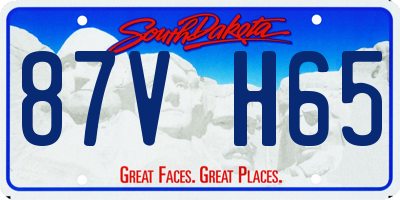 SD license plate 87VH65